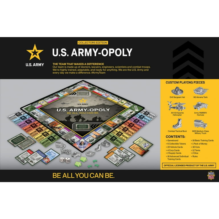 MasterPieces Army Monopoly Family Board Game with