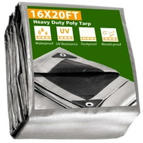 Yescom 16x20' 14 Mil Heavy Duty Reinforced Poly Tarp Reversible All Purpose Waterproof UV Resistant Cover Tarpaulin