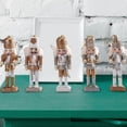 thumbnail image 3 of Pack de 5 adornos colgantes navideños de Cascanueces, figuras en miniatura, Cascanueces Oro, 3 of 8