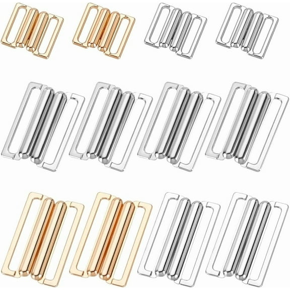 35 Pcs Front Closing Bikini Clasp Clickers Closure 3 Sizes Bra Hooks Replacement Clasp Fasteners Bra Button Buckle Clasps Connectors for DIY Craft Swimsuit Bra Making Lingerie Sewing