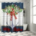 thumbnail image 5 of Christmas Shower Curtain Nautical Anchor Berry Shower Curtains for Bathroom Decor Wood Grain for Christmas Decoration Bath Curtains Sets with Hooks Waterproof 72" W x 72" L, 5 of 6