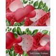 thumbnail image 6 of Valentines Rose Love Linen Curtain Valance for Bedroom/Bathroom/Kitchen/Office/Living/Dining Room Windows, Watercolor Spring Flower Leaves Rod Pocket Topper Decorative Cafe Drapes Panel 54"x18", 6 of 6