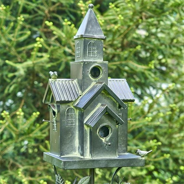 Zaer ZR198101-CP 76 in. Tall Chapel Bristol Birdhouse Stake
