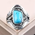 thumbnail image 3 of K-KED 925 Silver Rings Women Turkish Handmade Ring Wedding Party Delicate Jewelry Size 6-10-Turquoise #8-10, 3 of 6