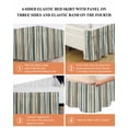 thumbnail image 6 of Boho Teal Stripes Wrap Around Bed Skirts for Queen Bed 18" Drop,Bed Skirt with Adjustable Elastic Belt Dust Ruffle Bed Valance for Bedroom Hotel Bohemian Vertical Striped Geometric Bed Frame Cover, 6 of 7