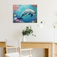 thumbnail image 5 of Pratyus Dolphin Fish Coral Reef Canvas Wall Art Print for Home Decor - Ready To Hang Room Art Decor 16x12in, 5 of 6