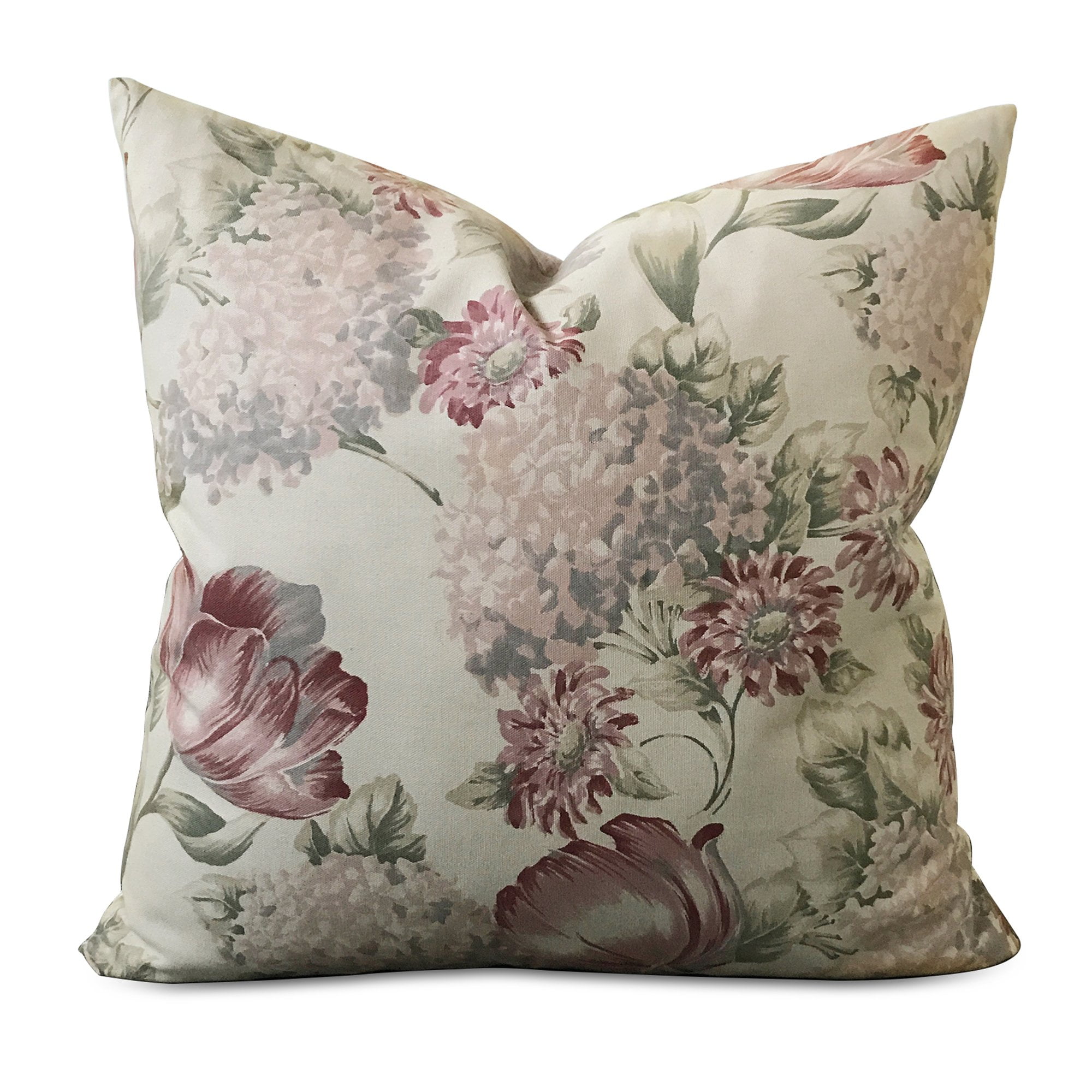 Rosalia Pink Purple Floral Decorative Pillow Cover 24" x 24" Walmart