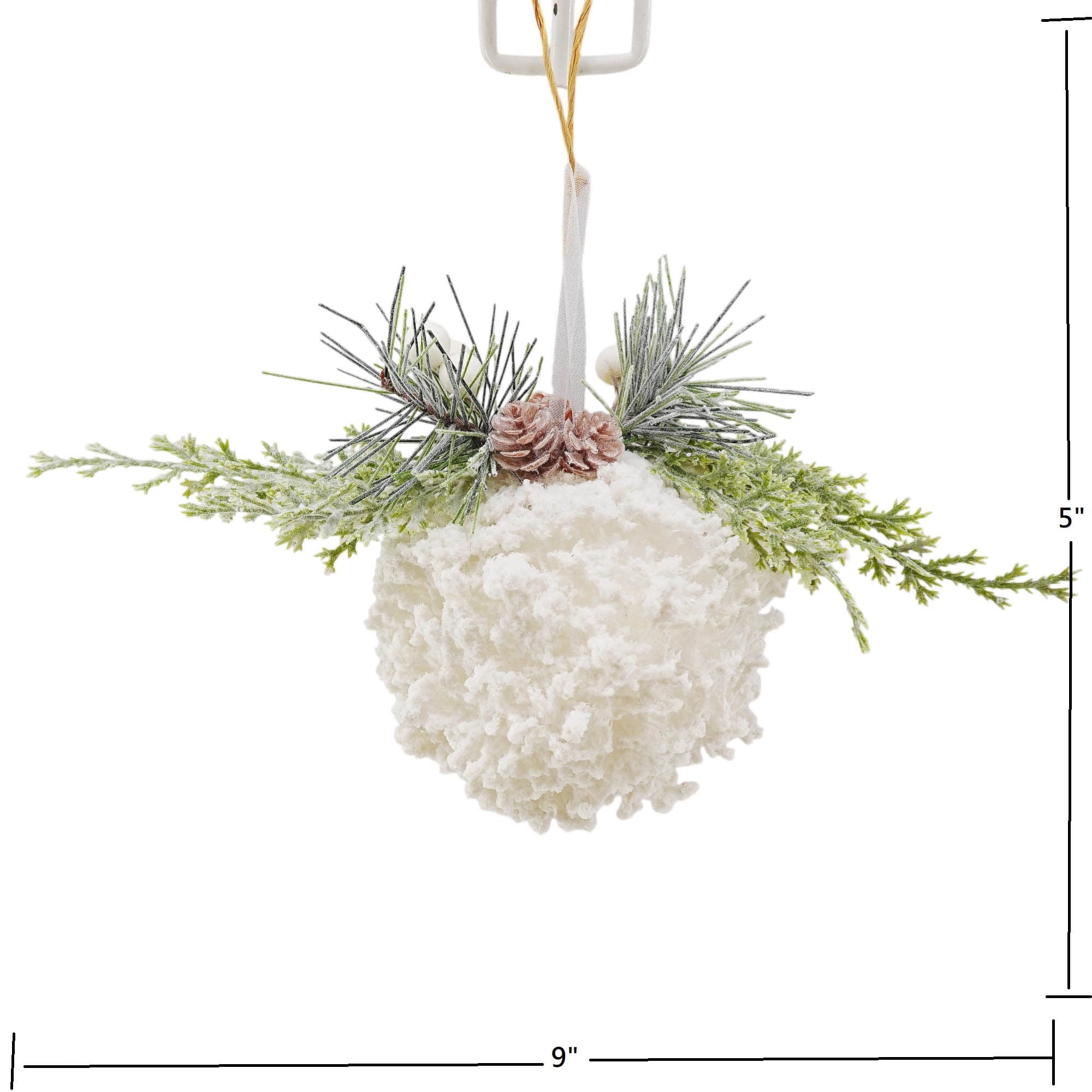 Holiday Time Ornement Boule De Neige Blanche Avec Pin