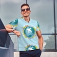 thumbnail image 3 of Kdxio Dreaming Travel Print Men's Short Sleeve Polo Shirt,Midweight Men's Shirt, 3 of 6
