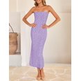 thumbnail image 4 of Vestido ZESICA para mujer, verano 2025, estilo bohemio, floral, morado, talla XL, 4 of 8