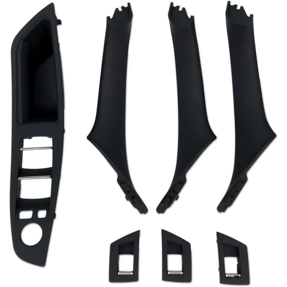 Inner Door Pull Handles Kit 7PCS Replacement for 2010-2016 BMW 5 Series 520 523 525 528 530 535 F10/F11 Driver Side Window Switch Armrest   Passenger Door Pull Handle   Window Switch Covers