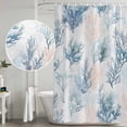 thumbnail image 5 of Xipuska Coral Coastal Shower Curtain - Water Repellent Fabric Shower Curtains Washable, Green Orange Blue Coral Summer Ocean Decorative Polyester Cloth Bathroom Curtains Modern Bath Decor 36"x72", 5 of 6