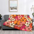 thumbnail image 5 of Horizontal Flannel Blanket Is Light Warm Soft Anti-Pilling Anti-Wrinkle Anti-Allergy And No Hair Loss For Bed And Sofa Camping Travel Retro Groovy Flowers Pattern (14), 5 of 8