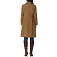 thumbnail image 3 of Abrigo de cuello INSPIRE CHIC para mujer, con botones, de manga larga, estilo A-line, casual, abrigo largo de invierno M marrón, 3 of 6