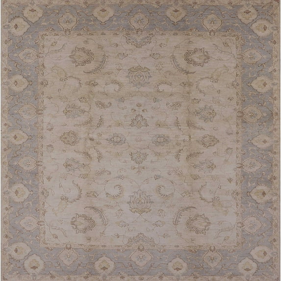 Ahgly Company Machine Washable Indoor Square Industrial Modern Rose Dust Purple Area Rugs, 6' Square