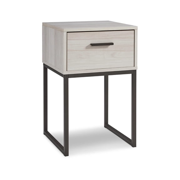 Signature Design by Ashley Contemporary Socalle 1 Drawer Nightstand, Whitewash