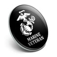thumbnail image 2 of Marine Veteran USMC White on Black Officially Licensed Metal 1.1" Tie Tack Hat Lapel Pin Pinback, 2 of 8