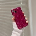 thumbnail image 2 of Case for iPhone 13 Pro,3D Meteorite Bubble Pattern Electroplate Plating Glitter Curly Wavy Frame Glossy Case,Soft TPU Shockproof Case for iPhone 13 Pro Phone Case 6.1 Inch,Hot Pink, 2 of 9