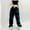 Black, variant on Summer Saving Clearance AXXD Womens Pants Black Fall Cargo Hippie Punk Trousers Streetwear Jogger Pocket Solid Loose Overalls Long Pants Valentine's Day