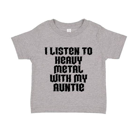 I Listen To Heavy Metal With My Auntie Toddler T-Shirt 2T Athletic Heather
