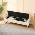 thumbnail image 6 of 67.91"Wide Velvet Storage Soft Bench with Armrests for Living Room, Entryway and Bedroom. Beige, 6 of 7