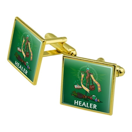 Healer Cleric RPG  MMORPG Class Role Playing Game Square Cufflink Set - Silver or (Best Game Engine For Mmorpg)
