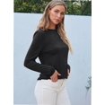 thumbnail image 5 of Womens Casual Long Sleeve Round Neck Shirts Basic Fall and Winter Tops, 5 of 6
