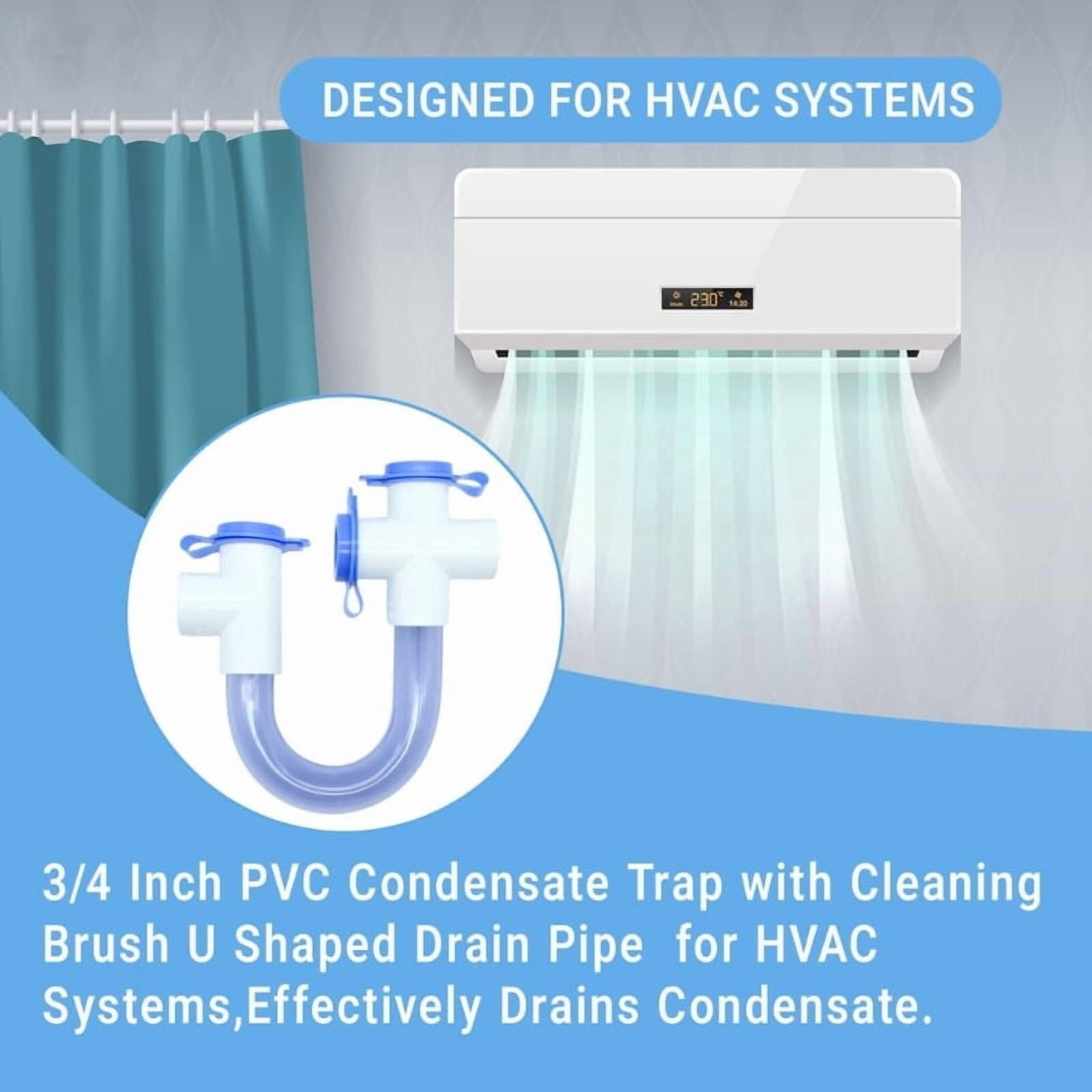 3/4Inch Condensate Trap with Cleaning Brush Effectively Drains Condensate