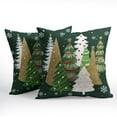 thumbnail image 3 of Christmas Tree Throw Pillow Covers 16x16 Inches Pack of 2 Gold Green Xmas TreesCotton Linen Square Pillow Couch Sofa Cushion Case with Hidden Zipper for Winter Holiday Home Decor, 3 of 6