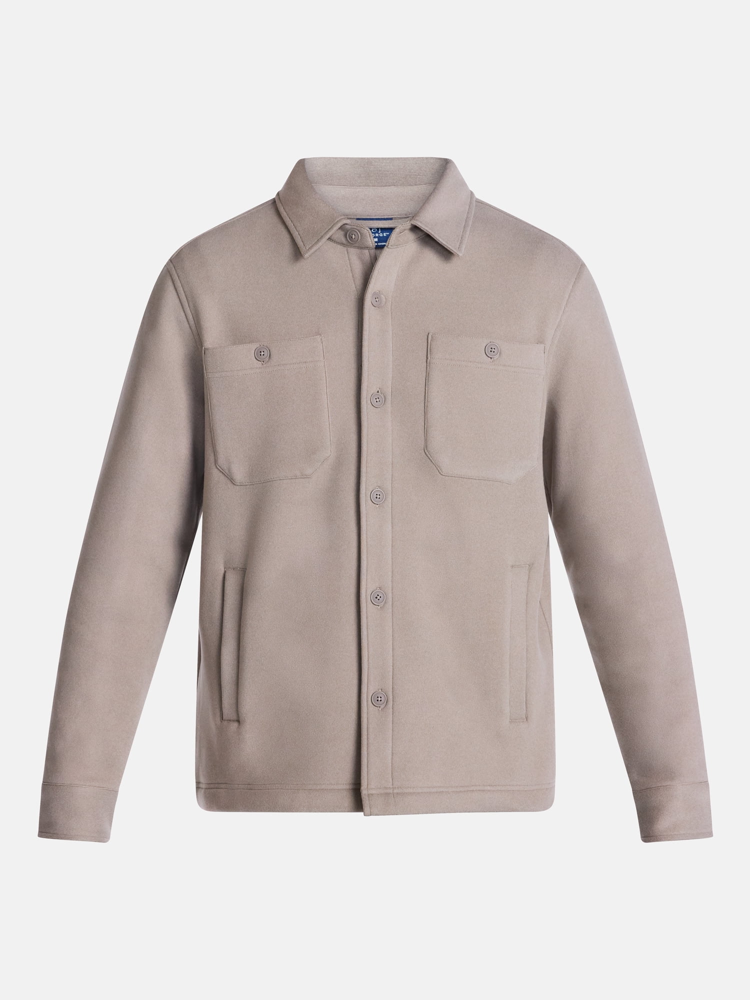 George Men's and Big Men's Fleece Knit Shirt Jacket with Long Sleeves, Sizes S-3XL