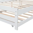 thumbnail image 4 of Bellemave Full Size Platform Bed with Adjustable Trundle Wooden Full Bed Frame with Headboard, Full Bed with Twin Pop-up Trundle forTeens, Adults No Box Spring Needed, White, 4 of 11