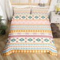 thumbnail image 2 of Western Exotic King Duvet Cover Red Aztec Comforter Cover Ethnic Tribe Trippy Feather Bedding Set Moroccan Mexican Style Bed Set, 2 of 7