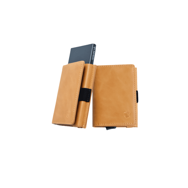 Cartera Inteligente RFID Hombre Piel Slim CAVAARTIS One Million cafe