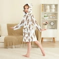 thumbnail image 2 of FORMRS Niños Bathrobe Unisex Hooded Robe Soft Plush Pajamas Sleepwear, Size 2-3T, Brown Ice Cream Pattern, 2 of 7