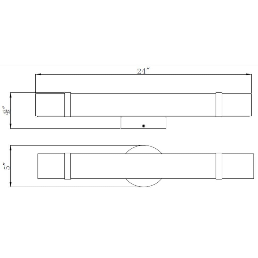 Design House Fleming Traditional 24" LED Satin Nickel Vanity Bar Light with Frosted Glass
