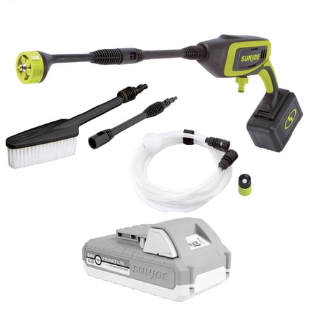 Restored Premium Sun Joe 24V Cordless Power Cleaner Kit, 350-PSI, 0.6-GPM, 2.0-Ah Battery & Charger (Refurbished)
