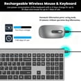 thumbnail image 3 of Wireless Keyboard and Mouse Combo, cimetech Rechargeable Full Size Silent Ergonomic Scissor Keyboard and Optical Mouse Set, 2.4G Lag-Free Cordless Keyboard Mice for Computer,Mac,Laptop,Windows-Gray, 3 of 7