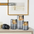 thumbnail image 4 of LOFTER-Pro Grey Flickering Flameless Candles, Battery Operated LED Pillar Candles with Remote and Timer, Candles Warm Color Wick for Festival Wedding Bar Cafe Home Party Decor(Set of 3), 4 of 6