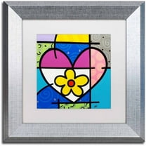 Trademark Fine Art 'Big Heart II' Canvas Art by Roberto Rafael, White Matte, Silver Frame