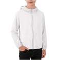 thumbnail image 2 of snilers Kids Zip Up Hoodie Girls Boys UPF 50+ Sun Protection Jacket Long Sleeve Hooded Cooling Shirt Outerwear 0-15 Years, 2 of 9