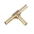 thumbnail image 3 of Hose Barb Brass 3 Way Tee Connector Adaptor 6mm for Fuel Air Water Gas Oil Pipe, 3 of 7