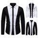 thumbnail image 4 of pstuiky Camisas suaves de manga larga para hombre, Camisa informal de negocios con solapa y manga larga con bloques de color a la moda para hombre tops de invierno para hombre l, 4 of 8