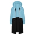 thumbnail image 4 of TIANZEN Women Autumn And Winter Casual Fashion Solid Color Drawstring Hooded Long Zipper Pocket Coat Long Jacket Coat Cute Jackets Womens Casual Warm Jackets Jackets, 4 of 5