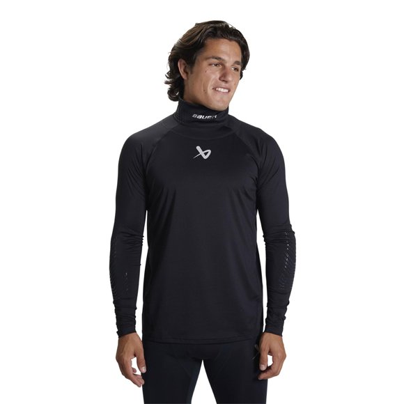 Bauer - Protector de Cuello Senior de Manga Larga (Negro, 2XL)