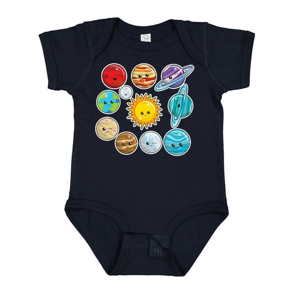 Inktastic Happy Sun Moon and Planets Boys or Girls Baby Bodysuit