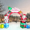 thumbnail image 6 of 12.5FT Christmas Inflatables Archway, Inflatable Santa Claus and Snowman Sitting on Gift Boxes, Christmas Arch Blow Up Yard Decorations and LED Lights Built-in for Party Indoor, Outside, Garden, Lawn, 6 of 8