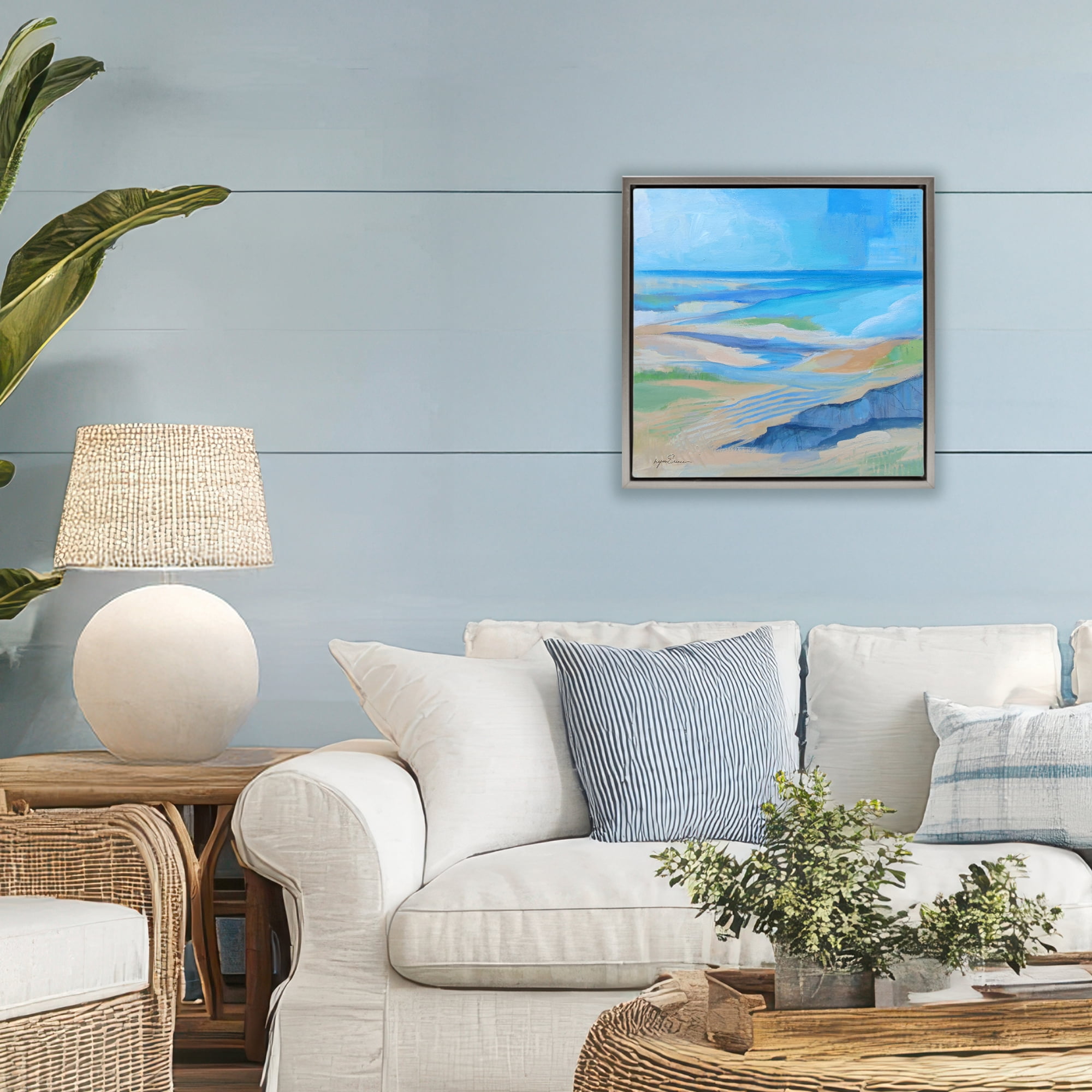 Stupell Industries After The Storm Beachscape Gray Framed Floater Canvas Wall Art, design by Lynn Ericson Fine Art