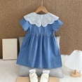 thumbnail image 5 of CYRBOKO Toddler Girls Denim Dresses, A-line Short Sleeve Party Casual Summer Dresses Blue Size 3-9 T, 5 of 5