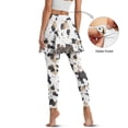 thumbnail image 3 of SCRAWLGOD Brown Beige Cow Print Splash Women's Athletic Leggings with Skirt Non See-Through Stretchy Yoga Golf Skorts Leggings Machine Washable Gym Running Tights Casual Outfits, XL, 3 of 7