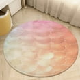 thumbnail image 4 of Mermaid Fish Scales Soft Bedroom Round Area Rug, Washable Cute Nursery Circle Throw Mat, Non-Slip Contemporary Small Low Pile Floor Carpet for Dorm Bedside, 4 of 6